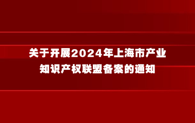 关于开展2024年上海市产业知识产权联盟备案的通知