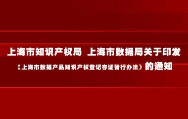 上海市知识产权局 上海市数据局关于印发《上海市数据产品知识产权登记存证暂行办法》的通知