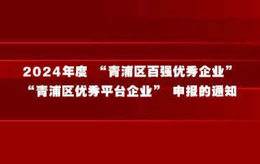 关于开展2024年度 “青浦区百强优秀企业”“青浦区优秀平台企业” 申报的通知