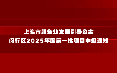 上海市服务业发展引导资金闵行区2025年度第一批项目申报通知