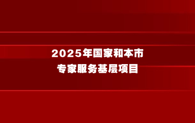 上海市人力资源和社会保障局关于组织申报2025年国家和本市专家服务基层项目的通知