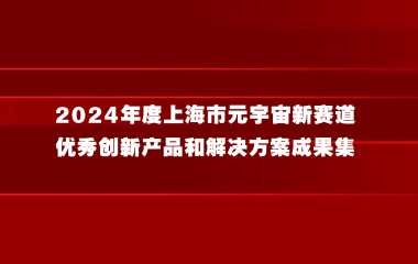 关于发布2024年度上海市元宇宙新赛道优秀创新产品和解决方案成果集的通知