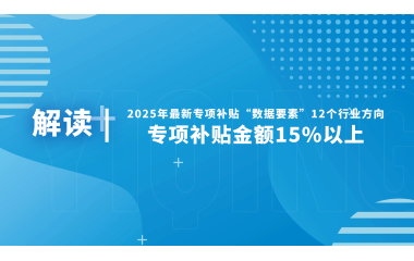 2025年最新专项补贴“数据要素”12个行业方向，专项补贴金额15%以上