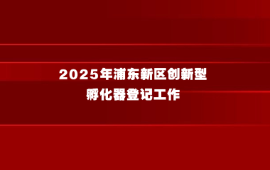 关于开展2025年浦东新区创新型孵化器登记工作的通知