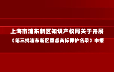 上海市浦东新区知识产权局关于开展《第三批浦东新区重点商标保护名录》申报工作的通知